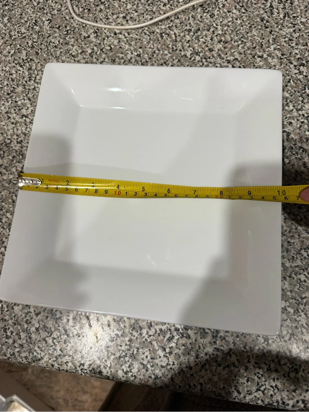 Crate&Barrel White Square Dinner Plates Set of 2 One 8 & One 10 Inch Porcelain
